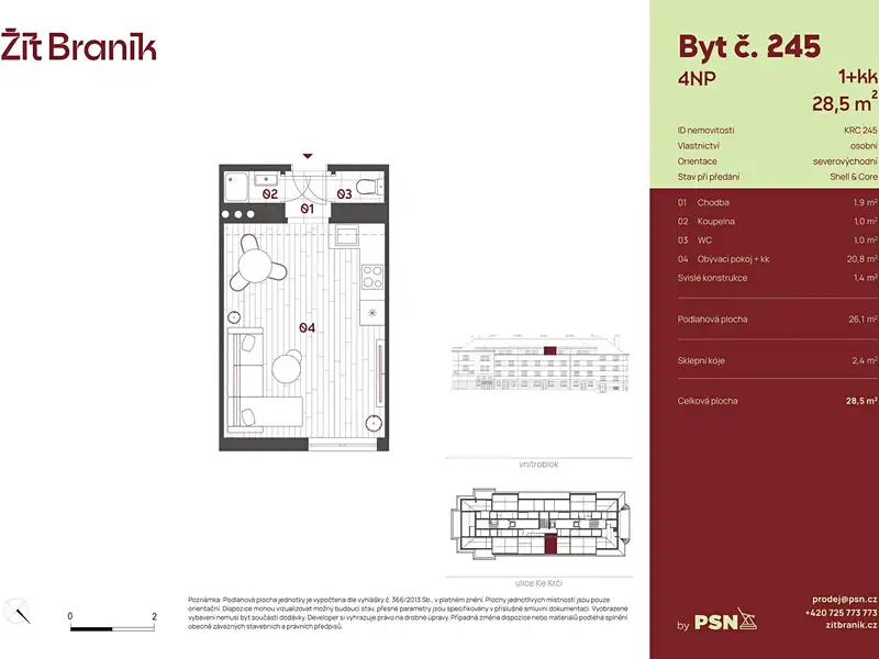Prodej bytu 1+kk 25 m², Praha – náhled fotky 2