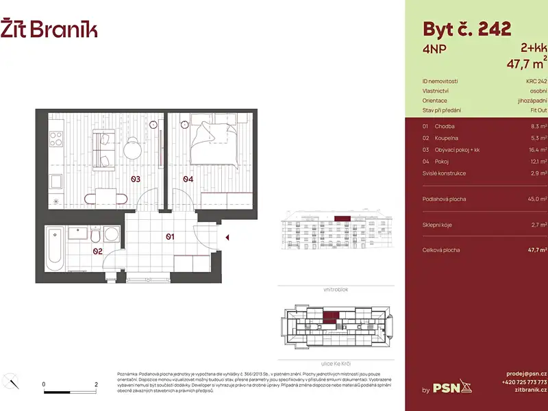 Prodej bytu 2+kk 42 m², Praha – náhled fotky 2
