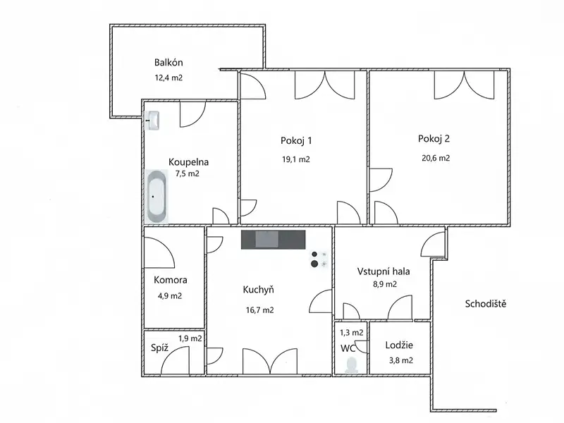 Prodej bytu 3+kk 88 m², Vlašim – náhled fotky 2