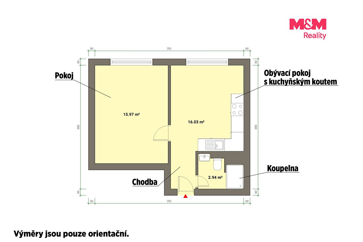 Pronájem bytu 1+1 35 m² – fotografie 5
