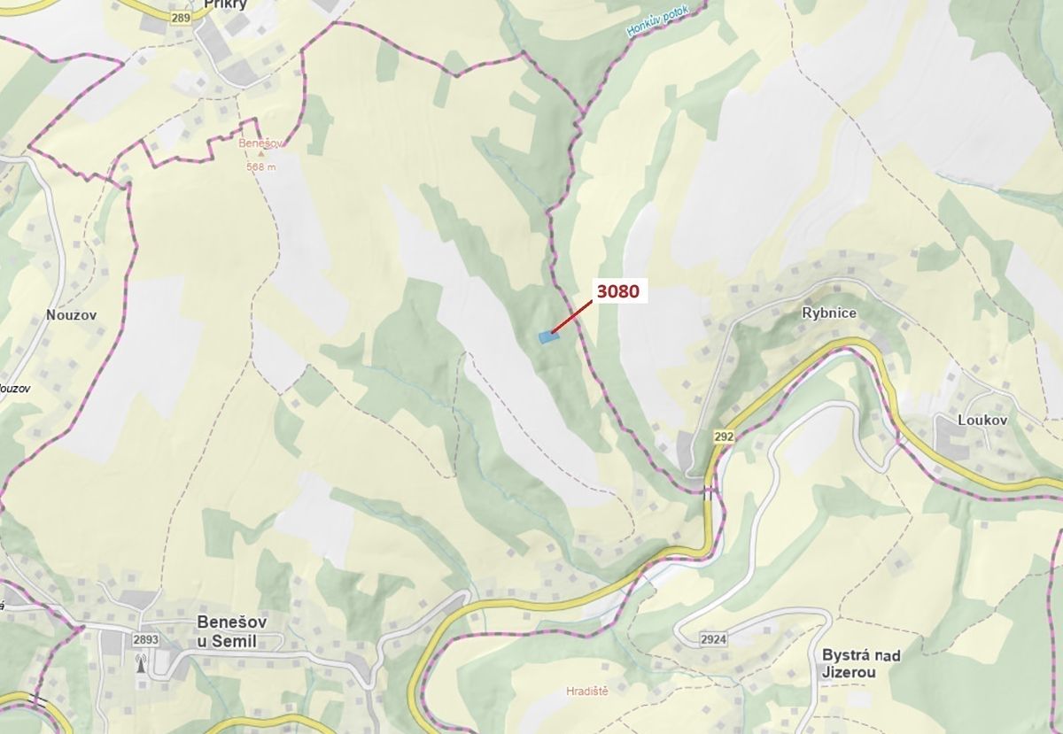 Dražba lesa 2540 m², Benešov u Semil – fotka 1 z 3