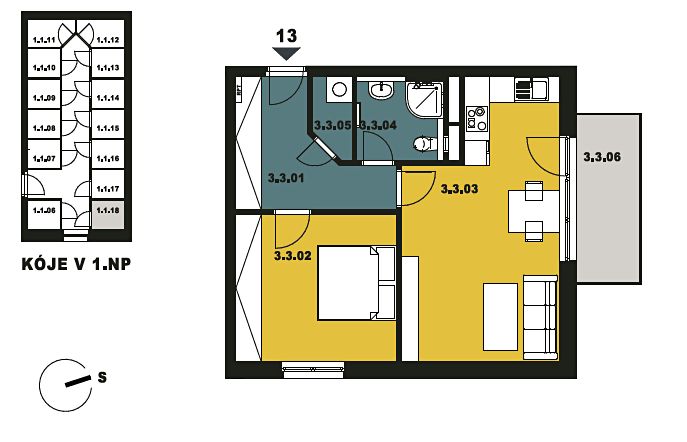 Prodej bytu 2+kk 49 m² – fotografie 3