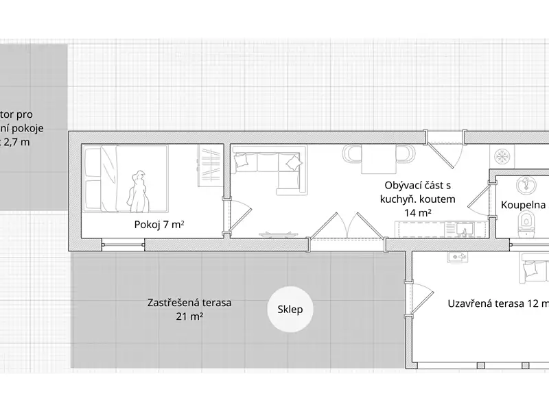 Prodej rodinného domu 40 m², pozemek 410 m², Planá nad Lužnicí – náhled fotky 2