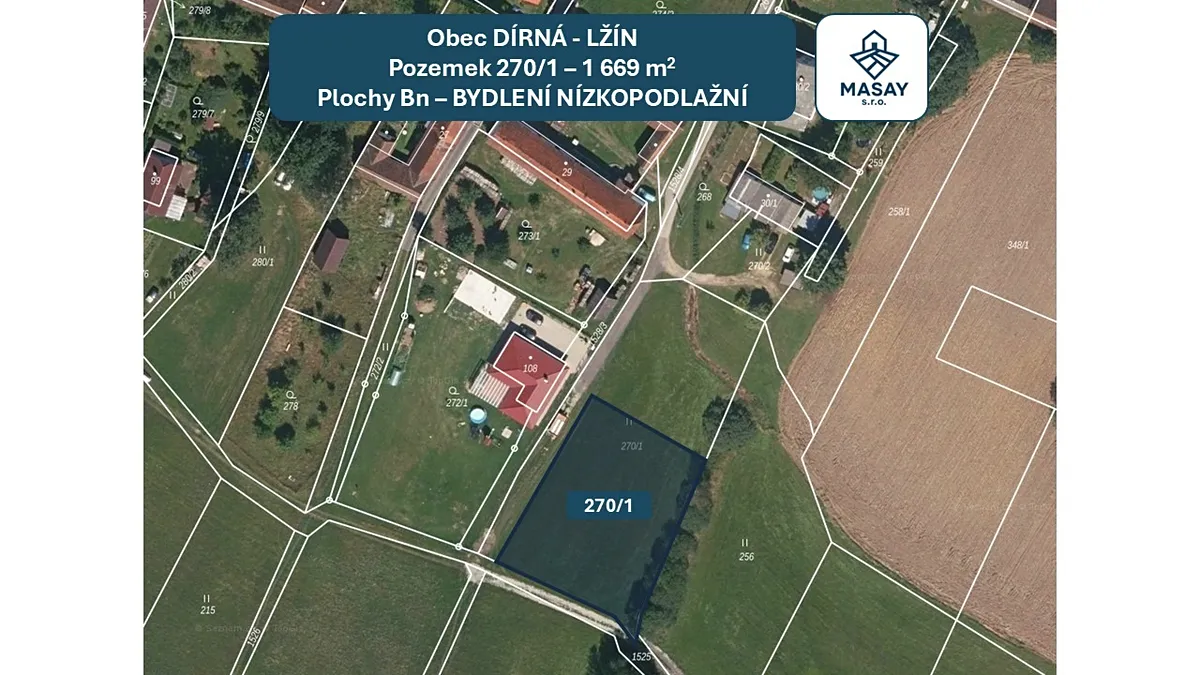Prodej stavebního pozemku 1669 m²