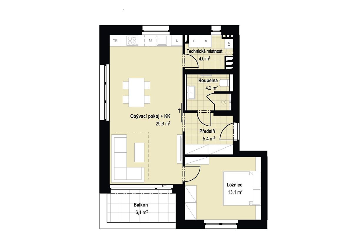 Prodej bytu 2+kk 59 m²