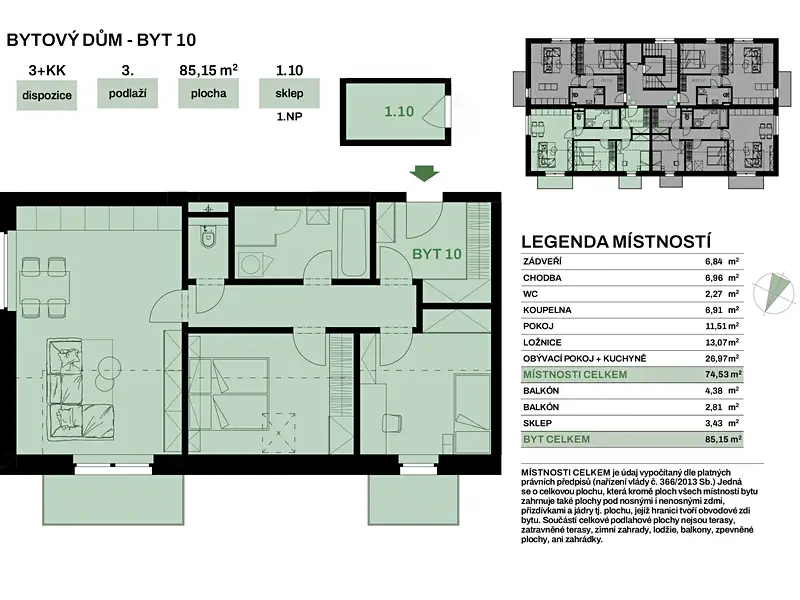 Prodej bytu 3+kk 85 m², Chvaletice – náhled fotky 2
