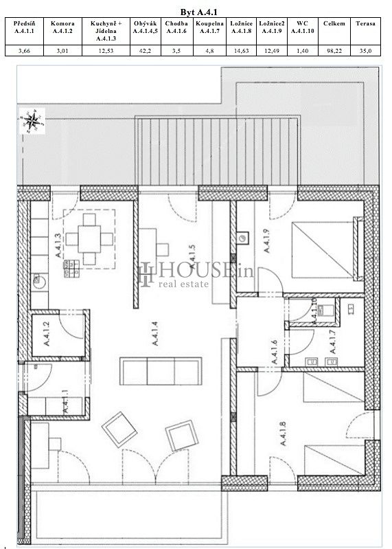 Pronájem bytu 3+kk 98 m² – fotografie 4