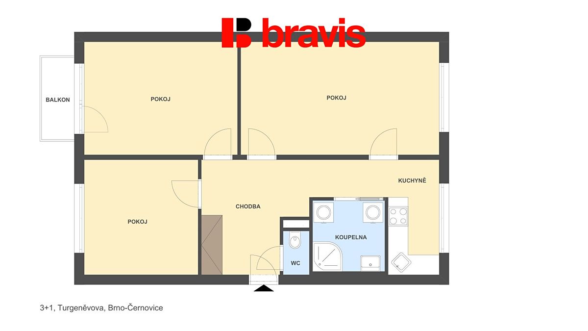 Pronájem bytu 3+1 75 m² – fotografie 4