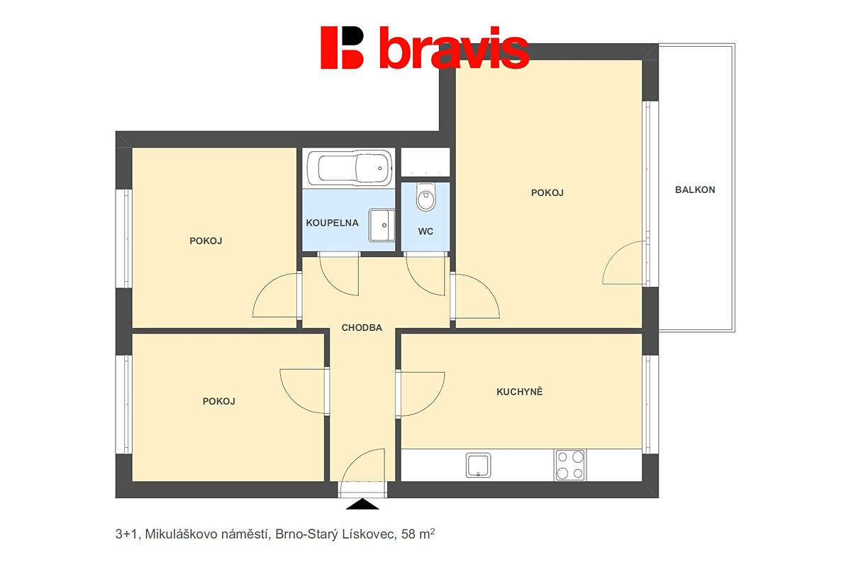 Prodej bytu 3+1 58 m² – fotografie 5