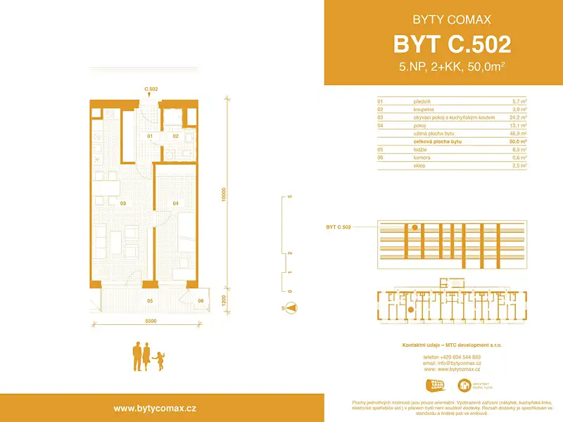 Prodej bytu 2+kk 50 m², Velvary – náhled fotky 3