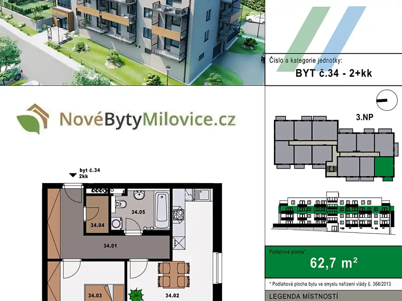 Prodej bytu 2+kk 64 m², Milovice – náhled fotky 2