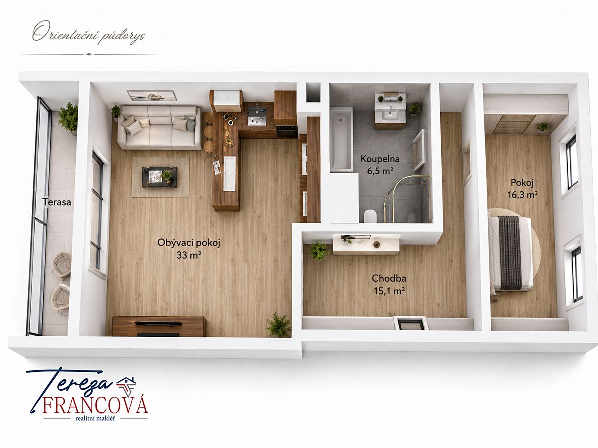 Pronájem bytu 2+kk 70 m² – fotografie 4