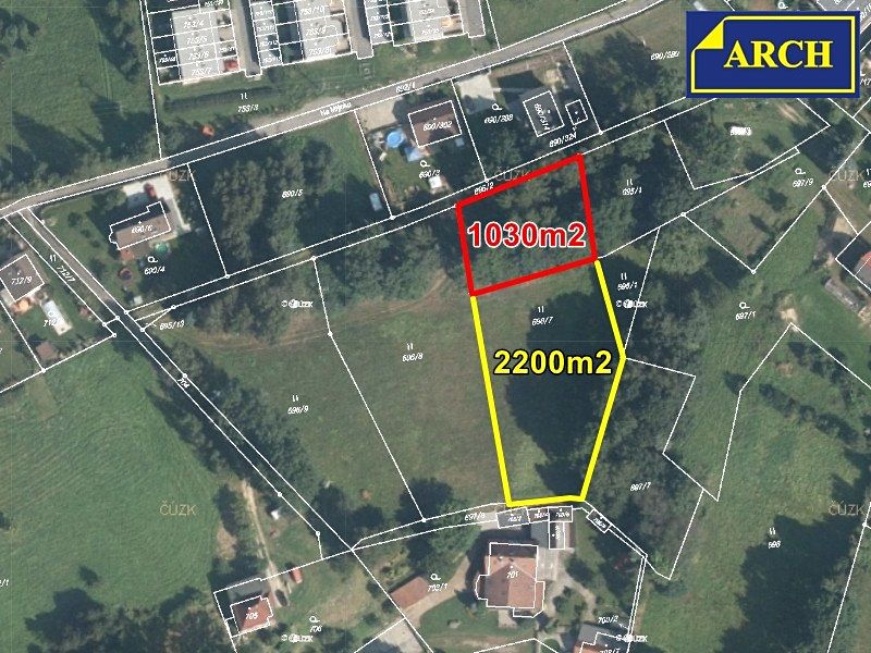 Prodej stavebního pozemku 1255 m²