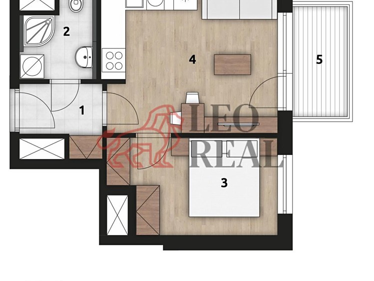 Квартира 2+kk в оренду, 40 м² (9 з 13)