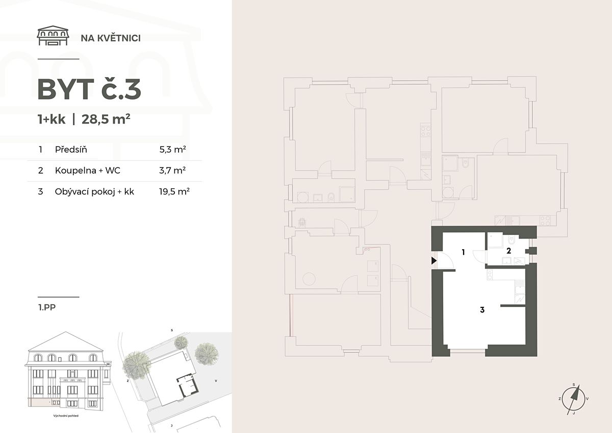 Pronájem bytu 1+kk 29 m² – fotografie 2
