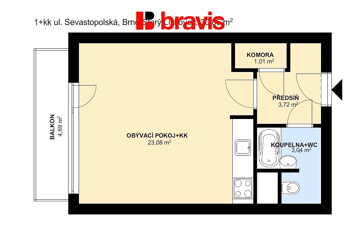 Pronájem bytu 1+kk 35 m² – fotografie 5