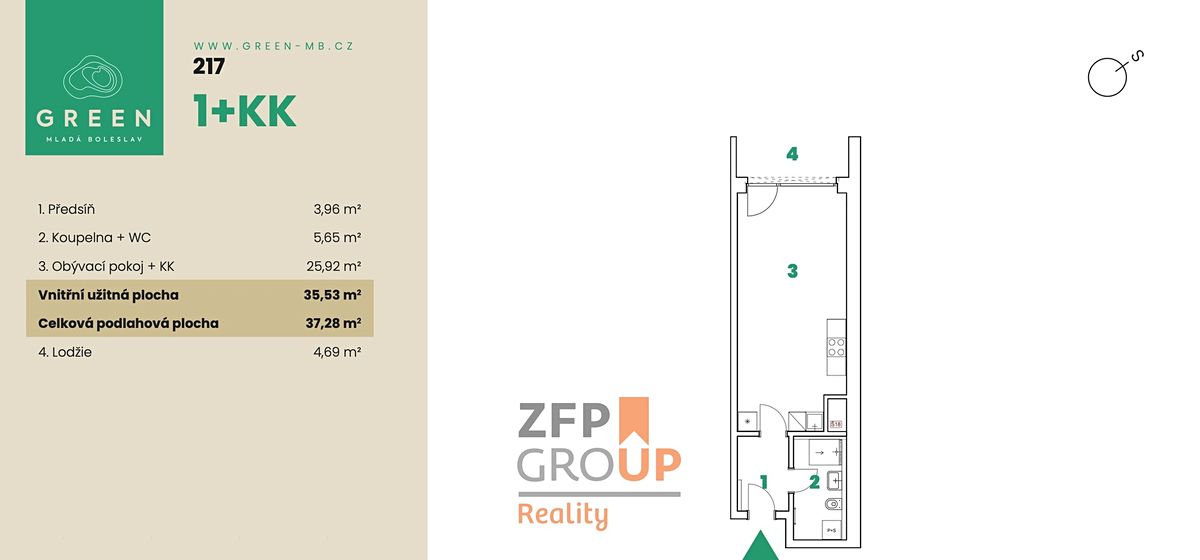 Prodej bytu 1+kk 37 m² – fotografie 2