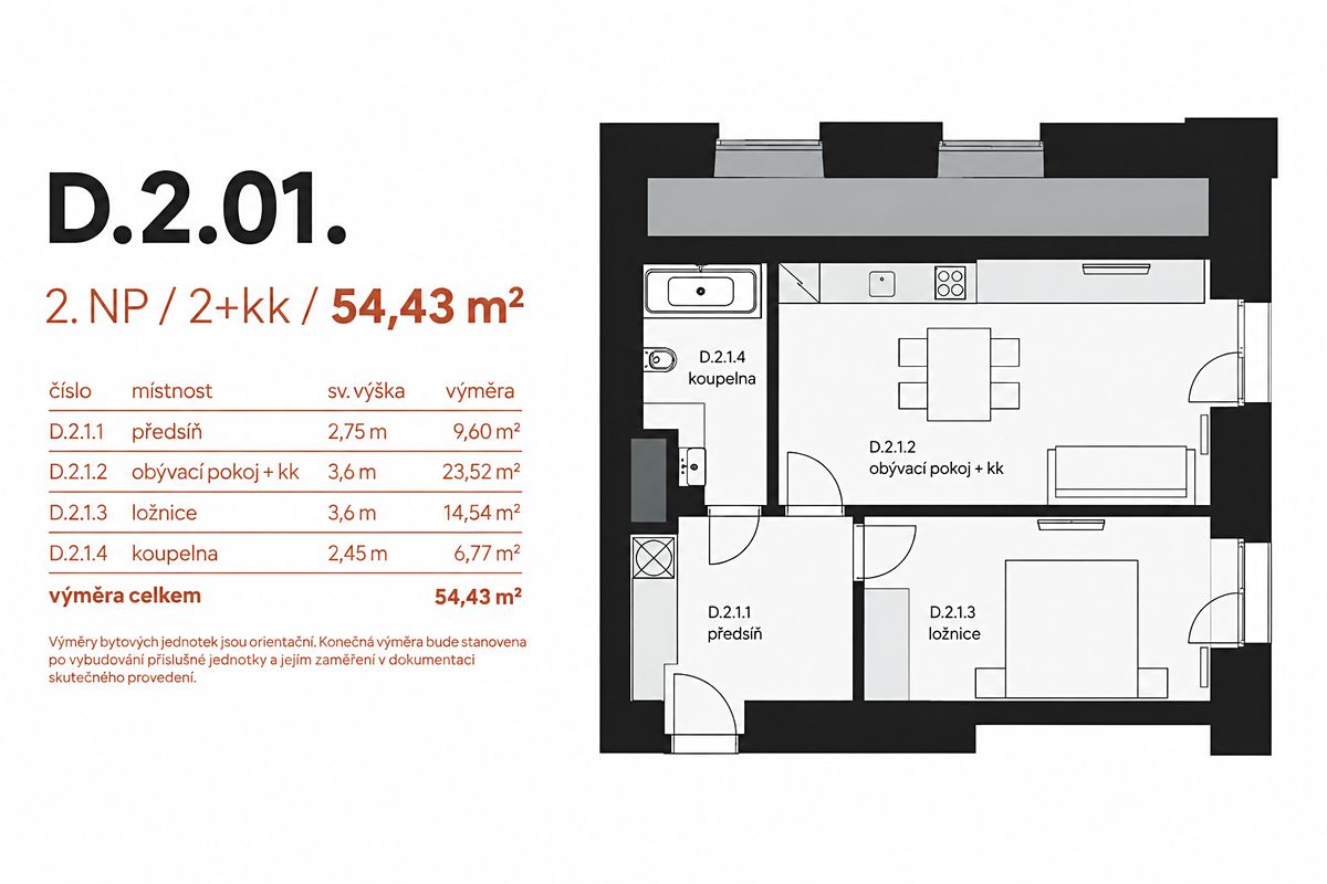 Prodej bytu 2+kk 54 m² – fotografie 3