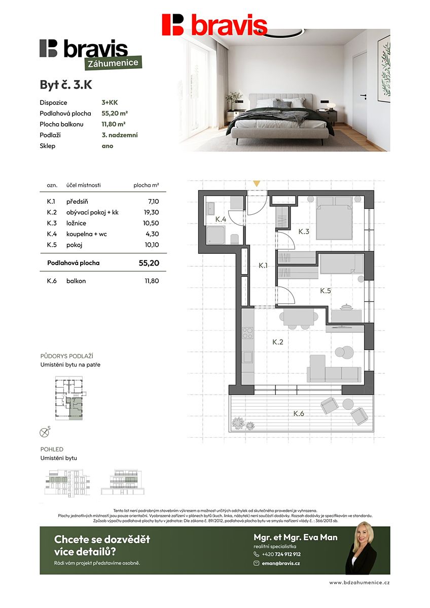 Prodej bytu 3+kk 55 m² – fotografie 4