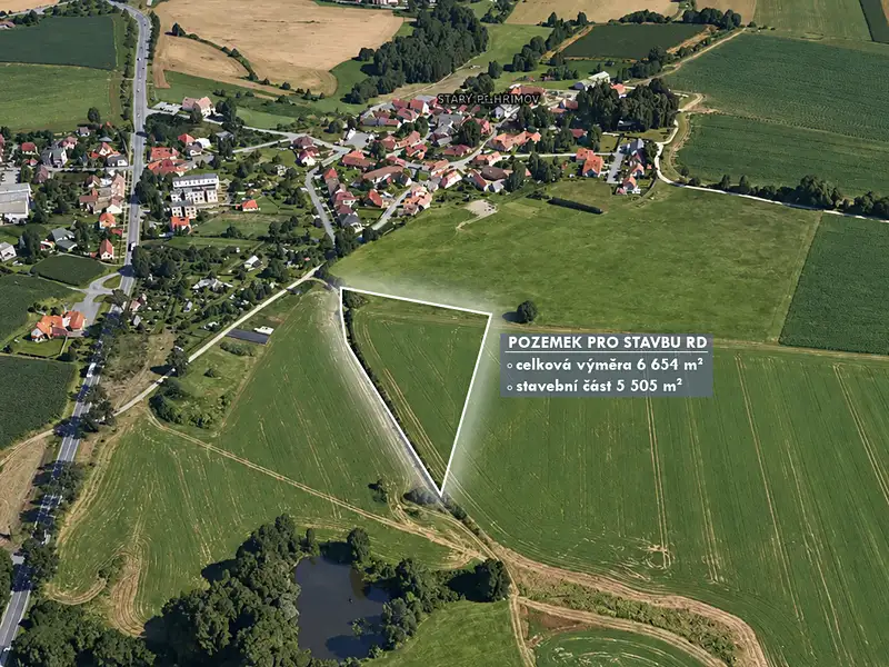 Prodej stavebního pozemku 6654 m², Pelhřimov – náhled fotky 2