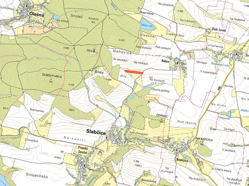 Prodej pole 7888 m², Bernartice – náhled fotky 2