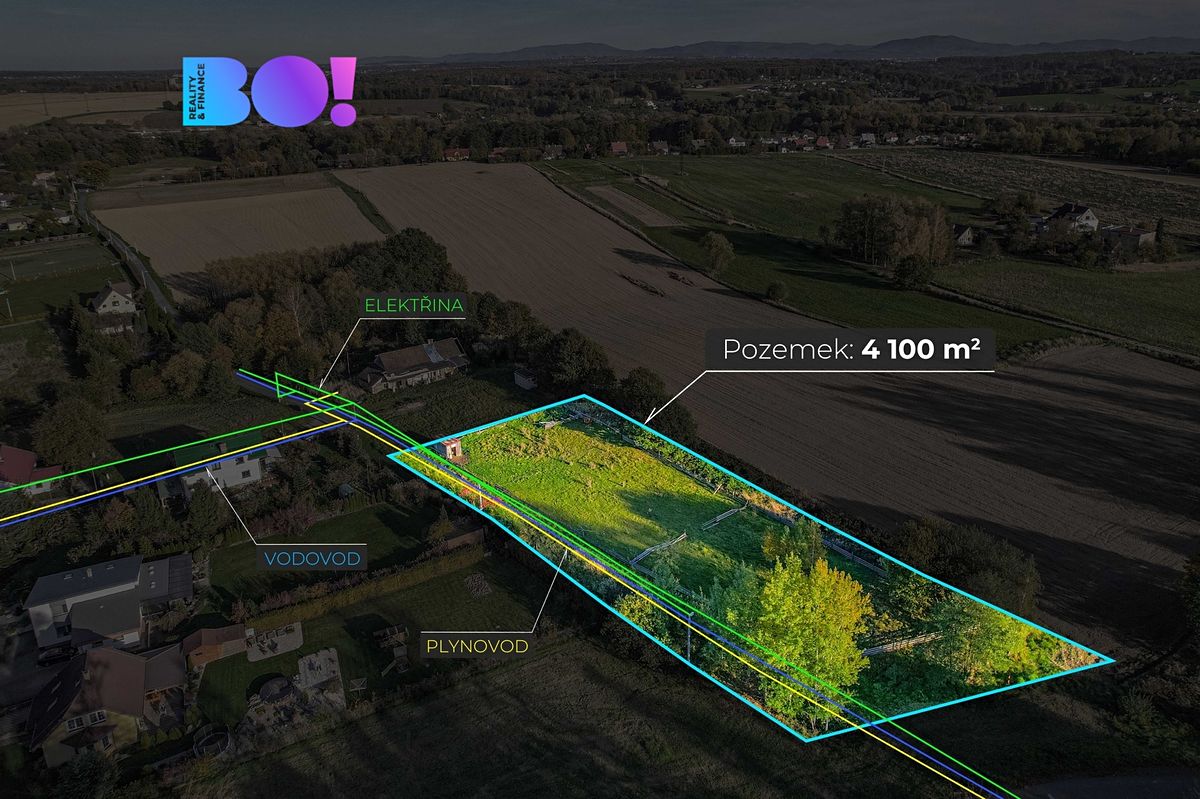 Prodej stavebního pozemku 4100 m², Albrechtice – fotka 1 z 3