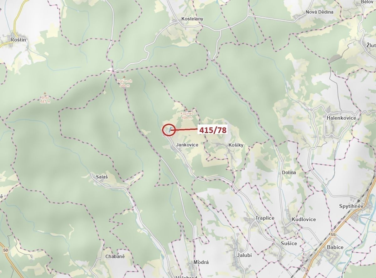 Dražba louky 6434 m², Jankovice – fotka 1 z 3