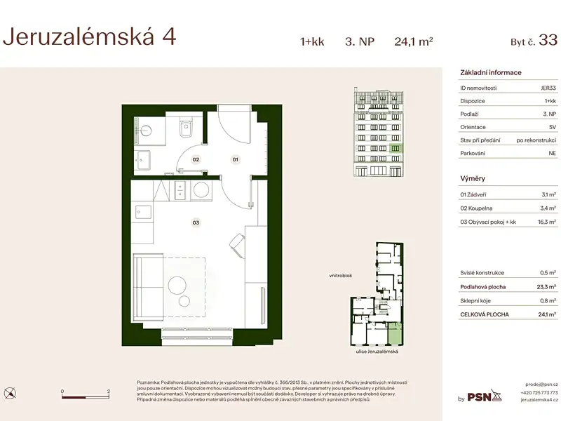 Prodej bytu 1+kk 23 m², Praha – náhled fotky 2