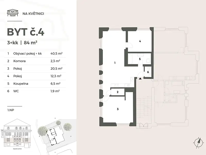 Pronájem bytu 3+kk 84 m², Praha – náhled fotky 2