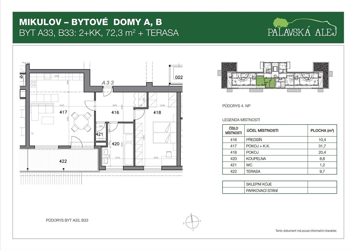 Pronájem bytu 2+kk 72 m² – fotografie 4