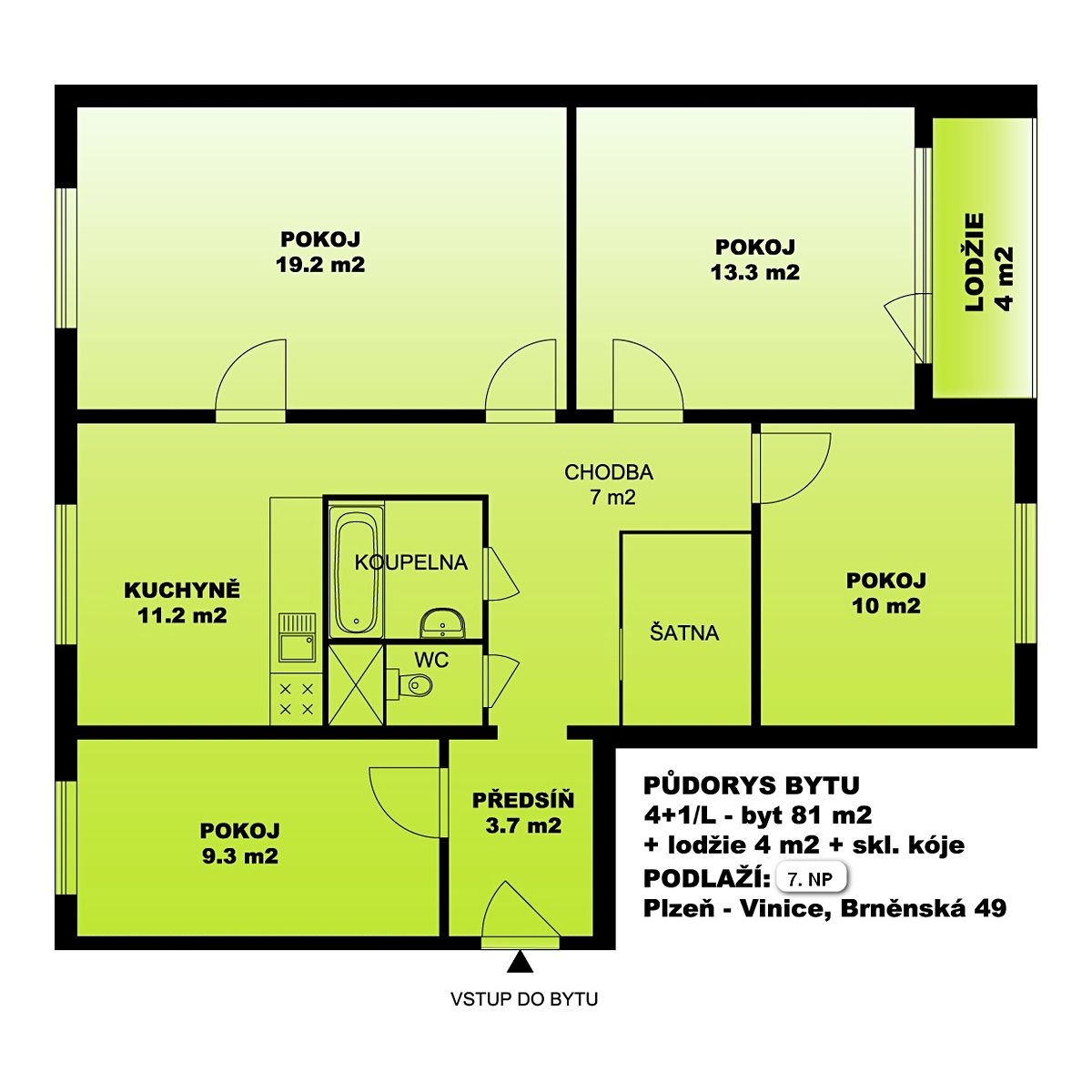 Pronájem bytu 4+1 85 m² – fotografie 2