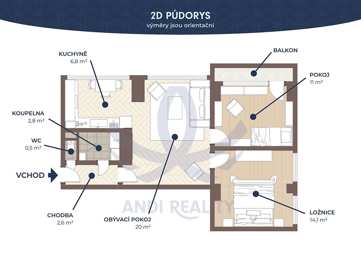 Pronájem bytu 3+1 62 m² – fotografie 4