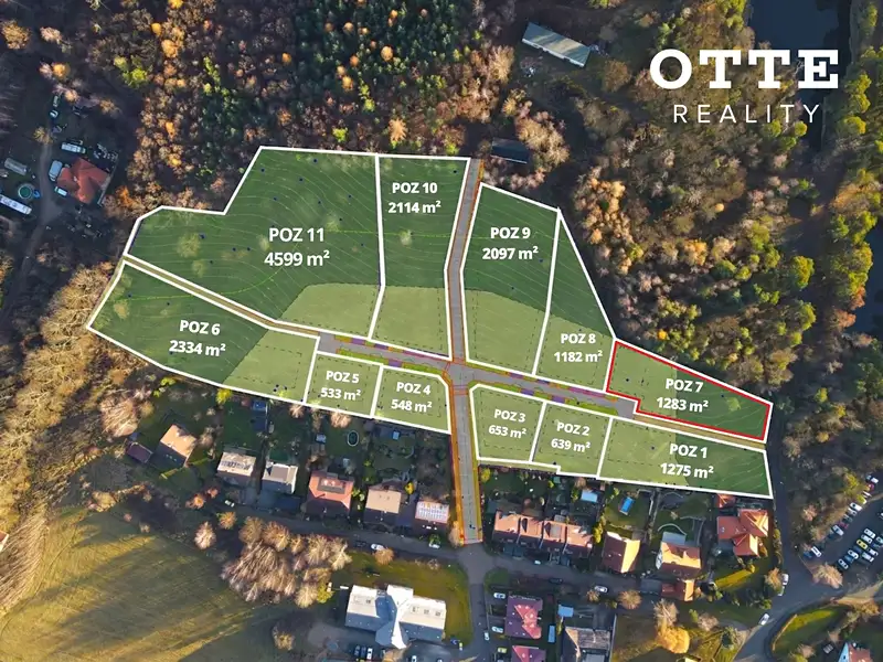 Prodej stavebního pozemku 1283 m², Štěnovice – náhled fotky 2