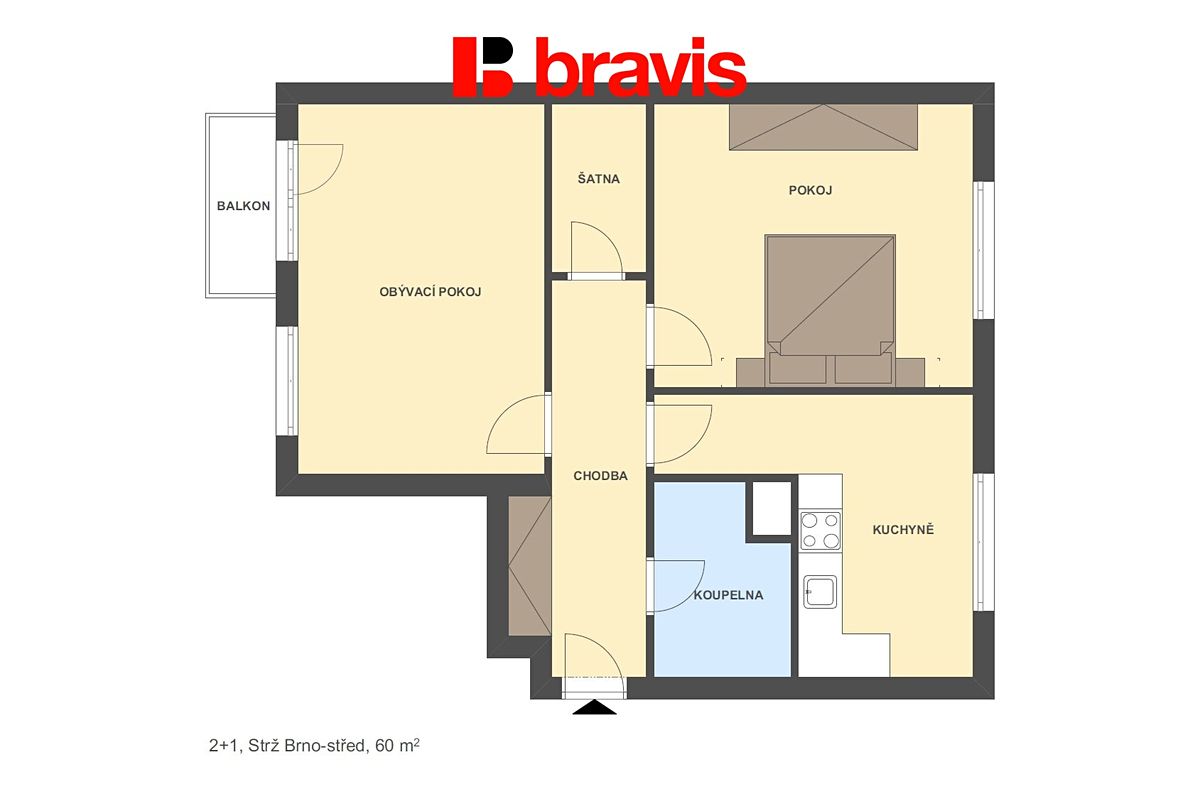Prodej bytu 2+1 60 m² – fotografie 4