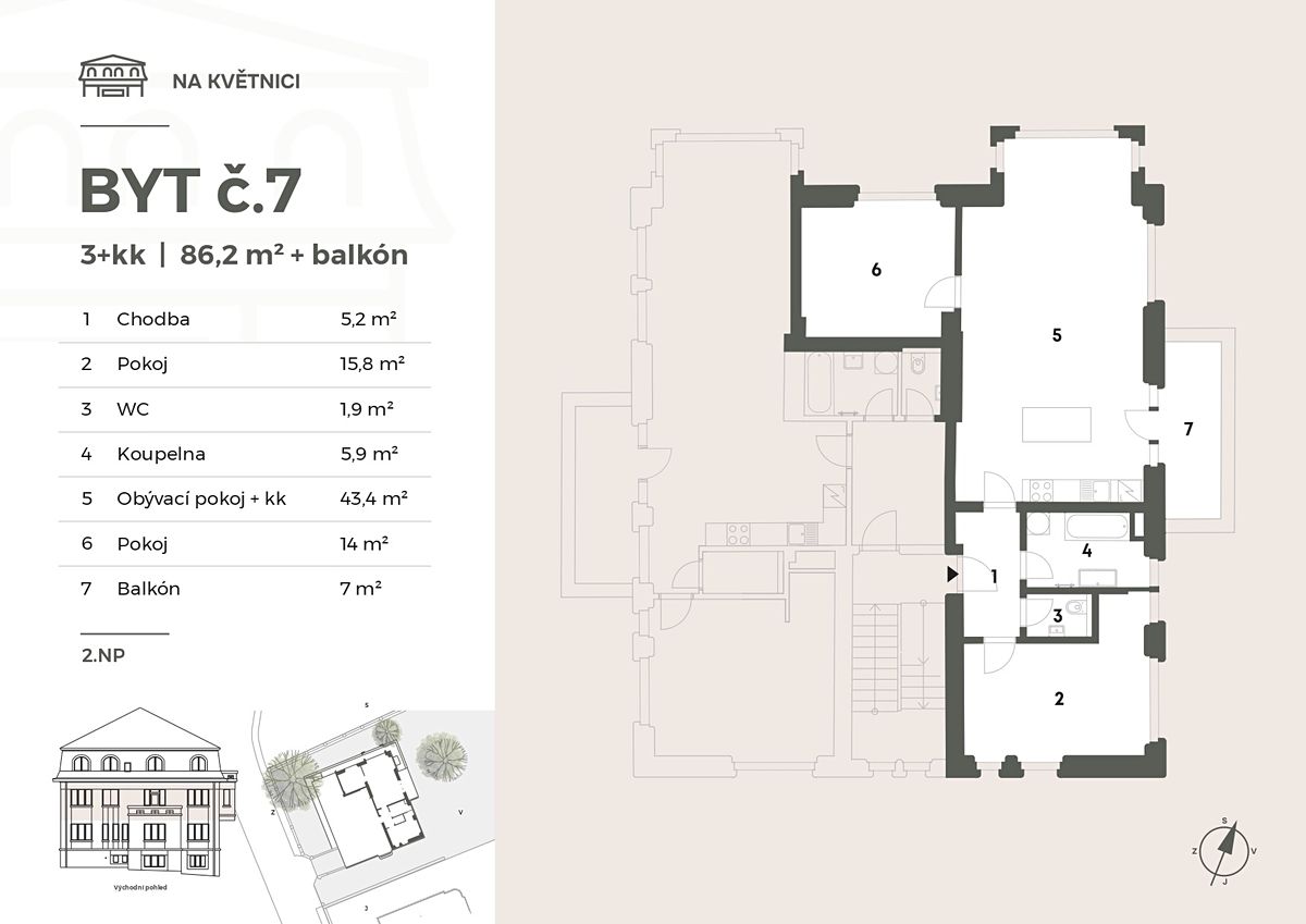Pronájem bytu 3+kk 86 m² – fotografie 2