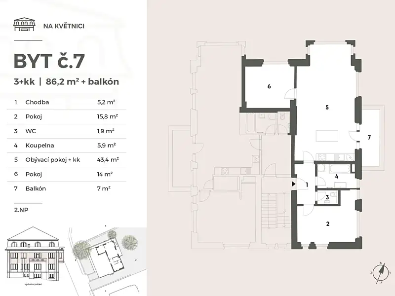Pronájem bytu 3+kk 86 m², Praha – náhled fotky 2