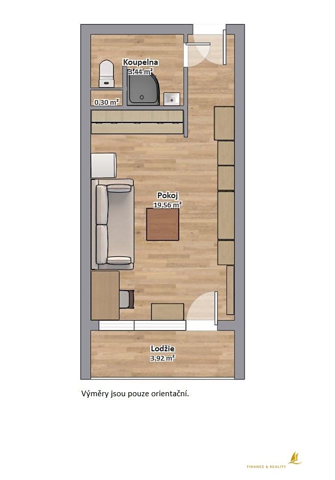 Pronájem bytu 1+kk 24 m² – fotografie 2