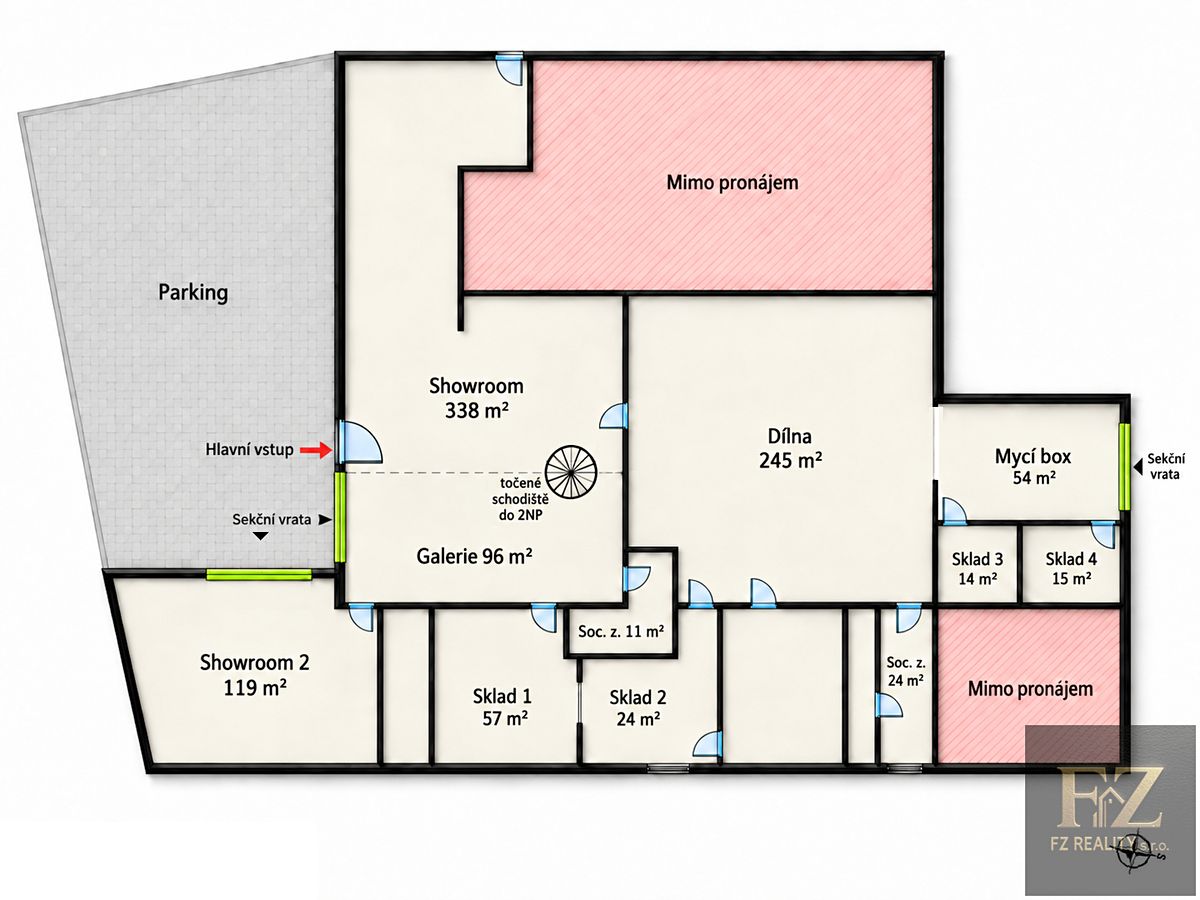 Pronájem obchodního prostoru 996 m² – fotografie 3