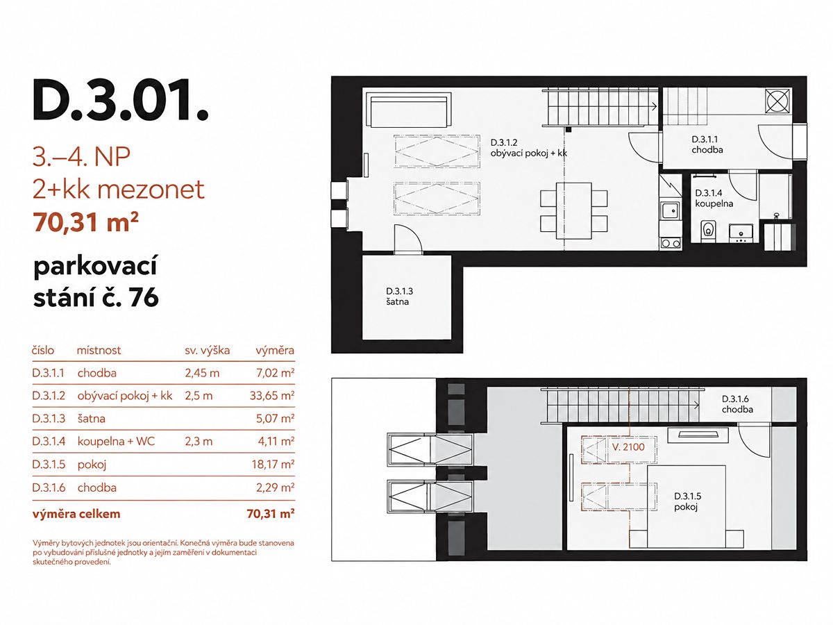 Prodej bytu 2+kk 70 m² – fotografie 3
