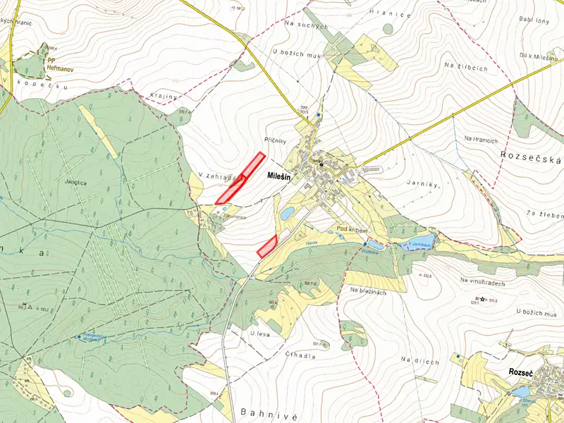 Prodej pole 8481 m², Milešín – náhled fotky 2