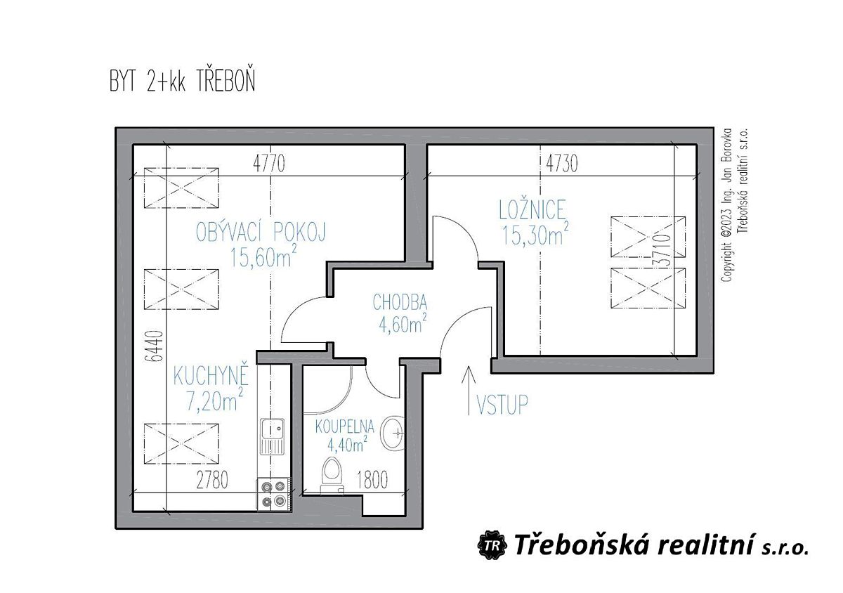 Pronájem bytu 2+kk 47 m² – fotografie 4