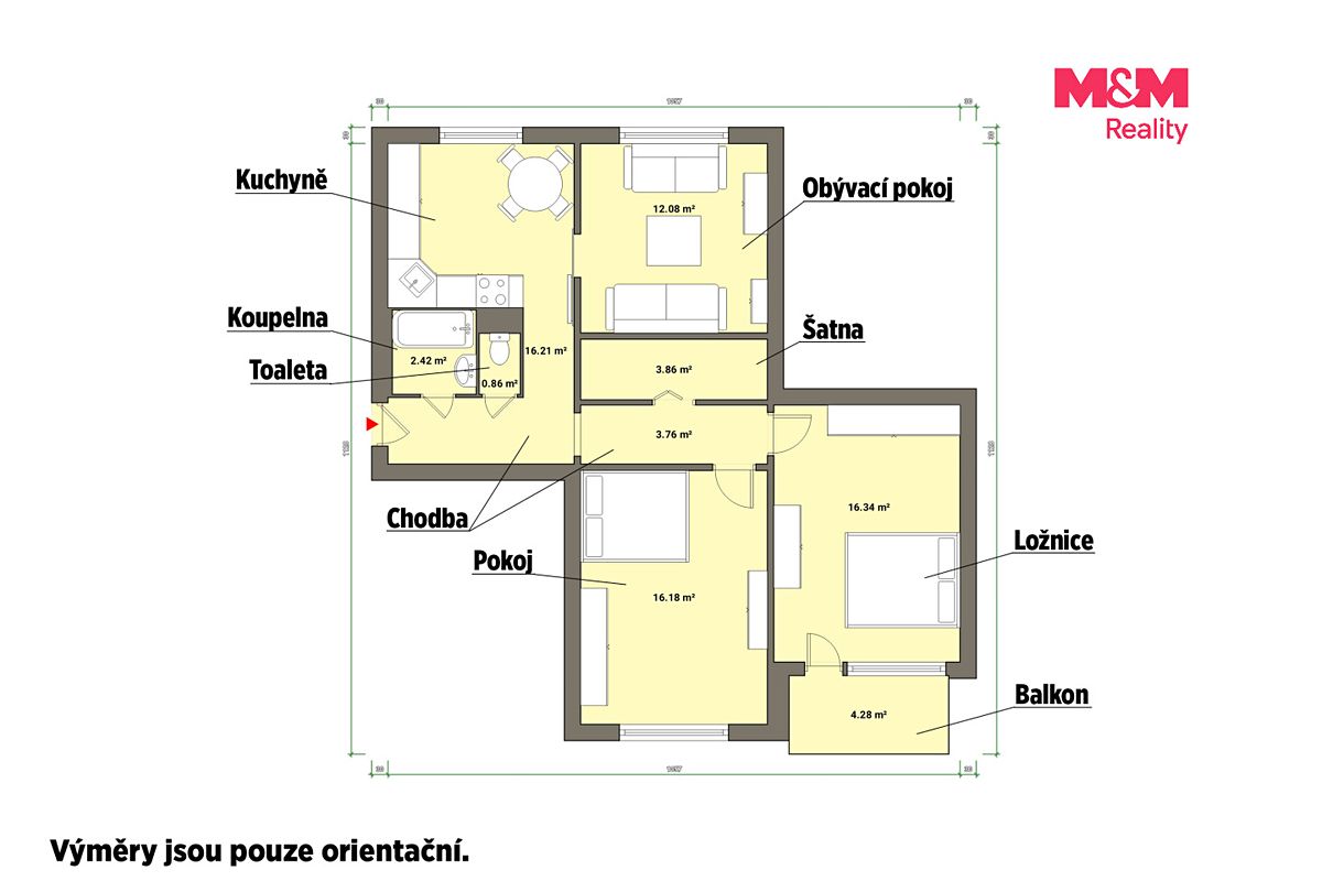 Prodej bytu 3+1 74 m² – fotografie 4