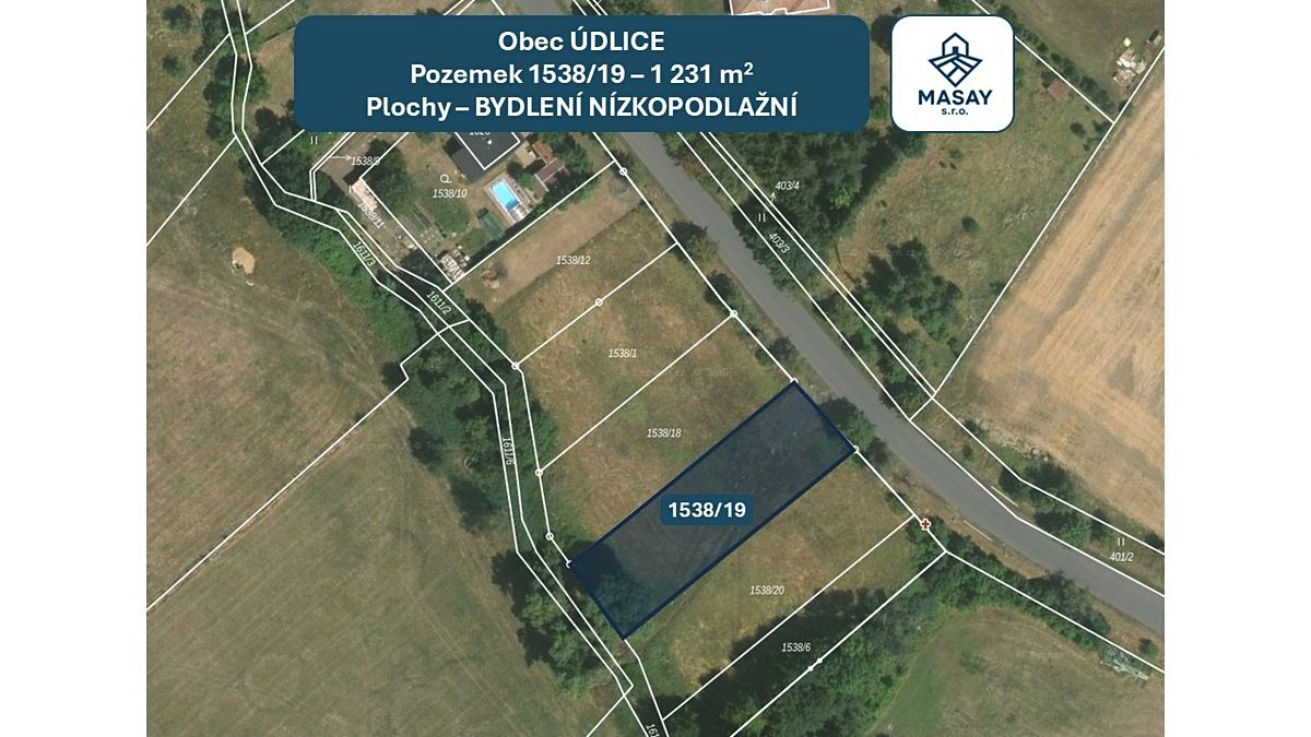 Prodej stavebního pozemku 1231 m²