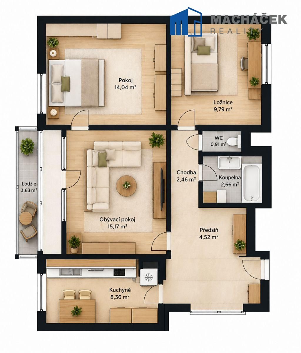 Prodej bytu 3+1 73 m² – fotografie 3