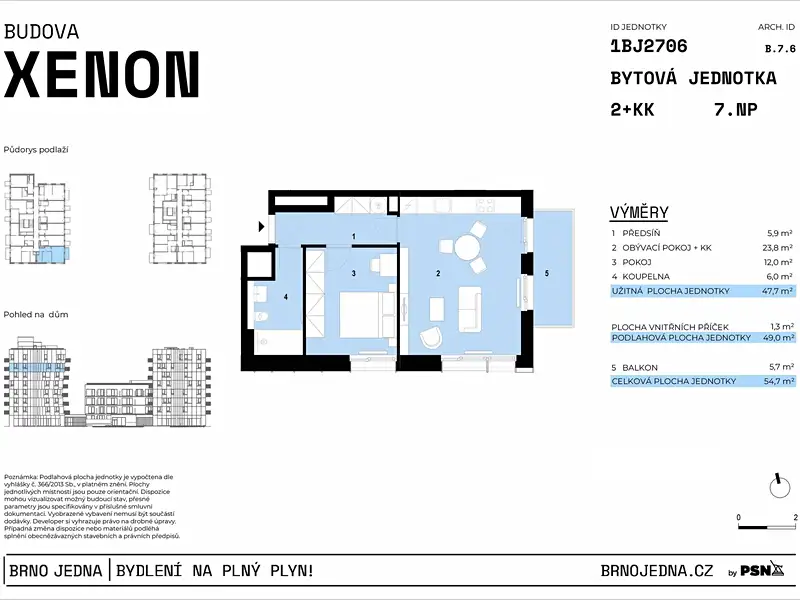 Prodej bytu 2+kk 48 m², Brno – náhled fotky 2