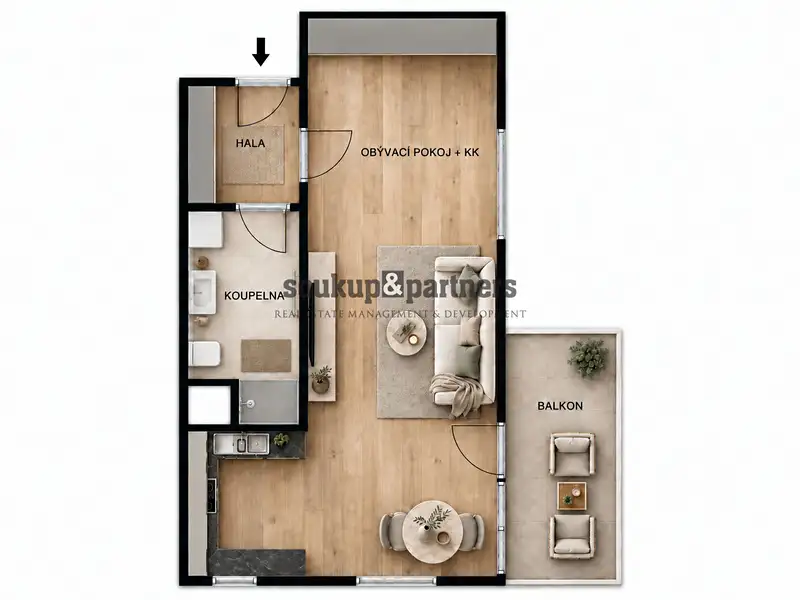 Prodej bytu 1+kk 39 m², Praha – náhled fotky 3