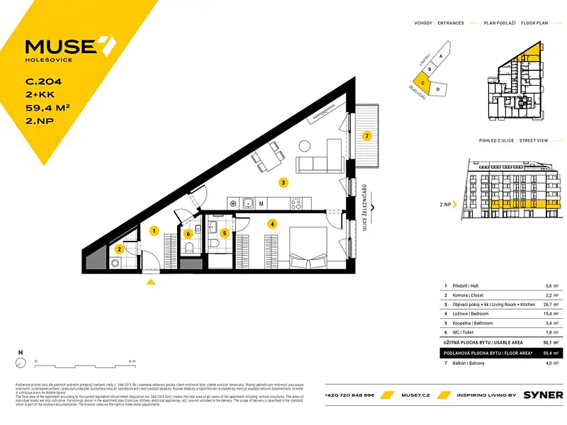 Prodej bytu 2+kk 59 m², Praha – náhled fotky 2