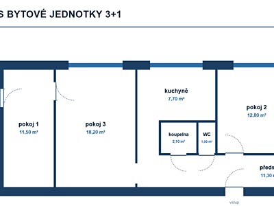 Wohnung 3+1 zum Kauf, 71 m² (2 von 7)