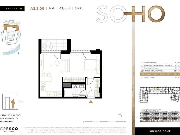 Wohnung 1+kk zum Kauf, 43 m² (10 von 10)