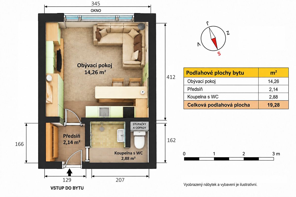 Prodej bytu 1+kk 19 m² – fotografie 3